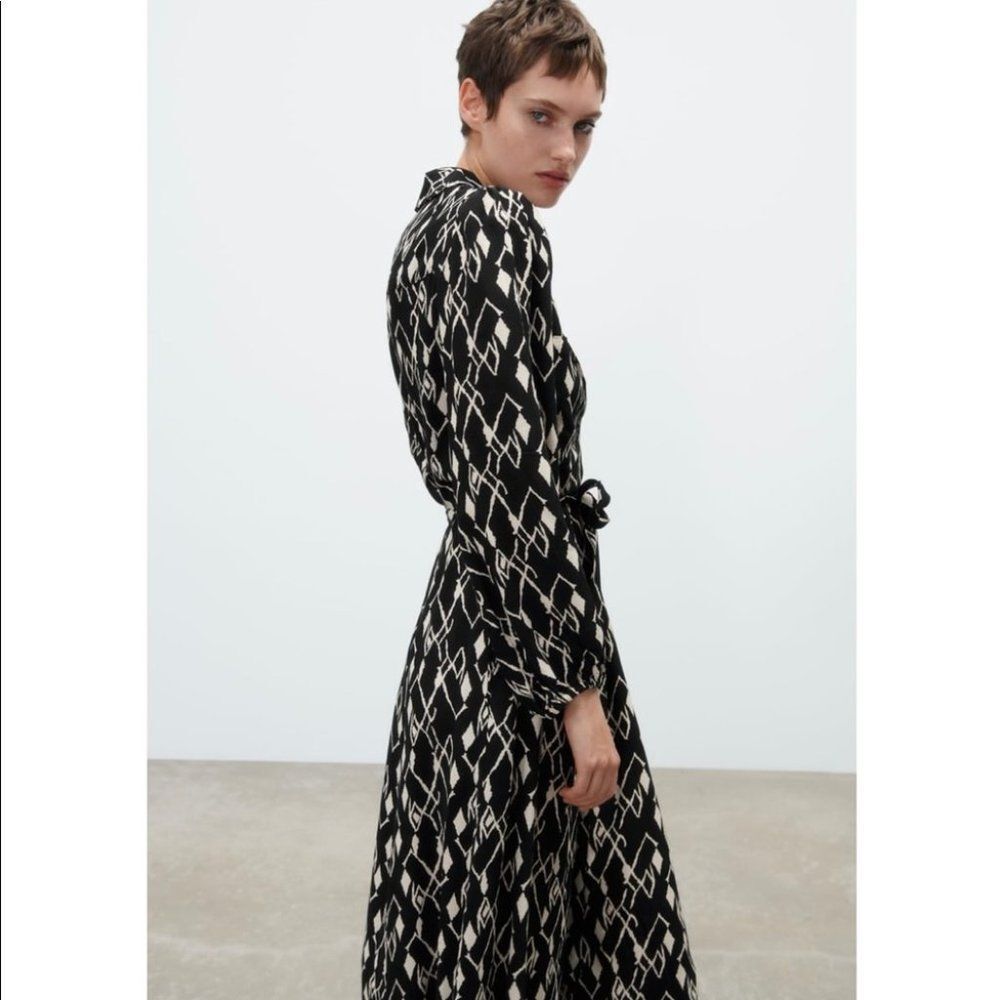 ZARA PRINTED SHIRT DRESS - Picture 4 of 7